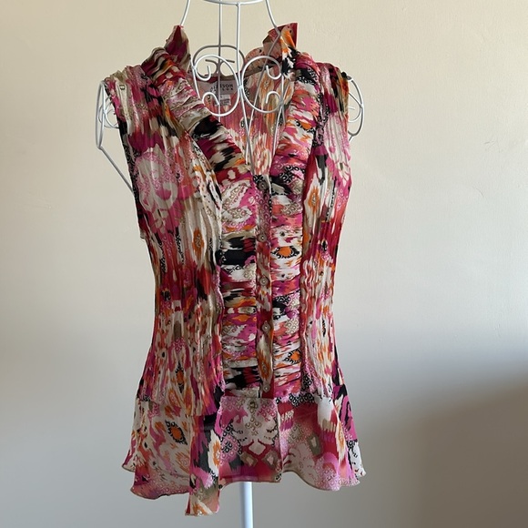 Allison Taylor Floral Sleeveless Tank – Size L, Excellent Condition - Picture 2 of 11